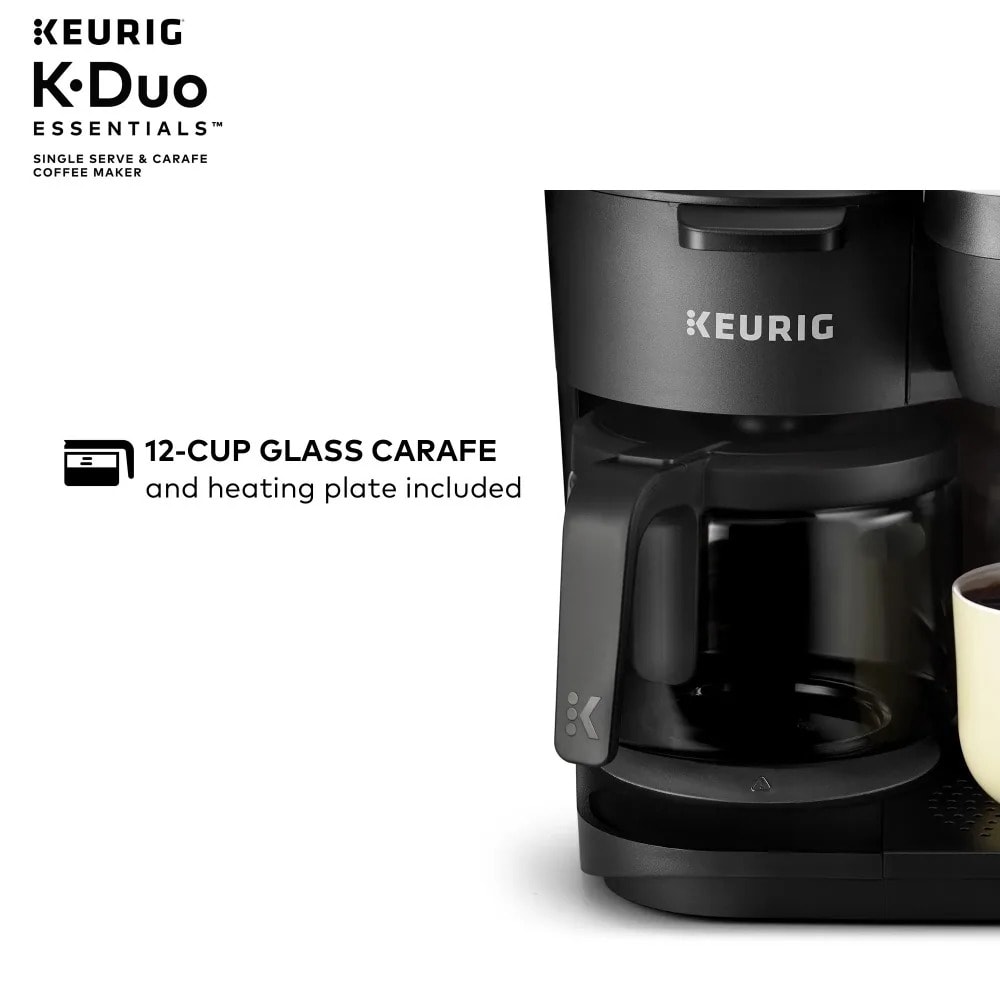 2023 Keurig K-Duo Essentials Single-Serve Coffee Maker, Black